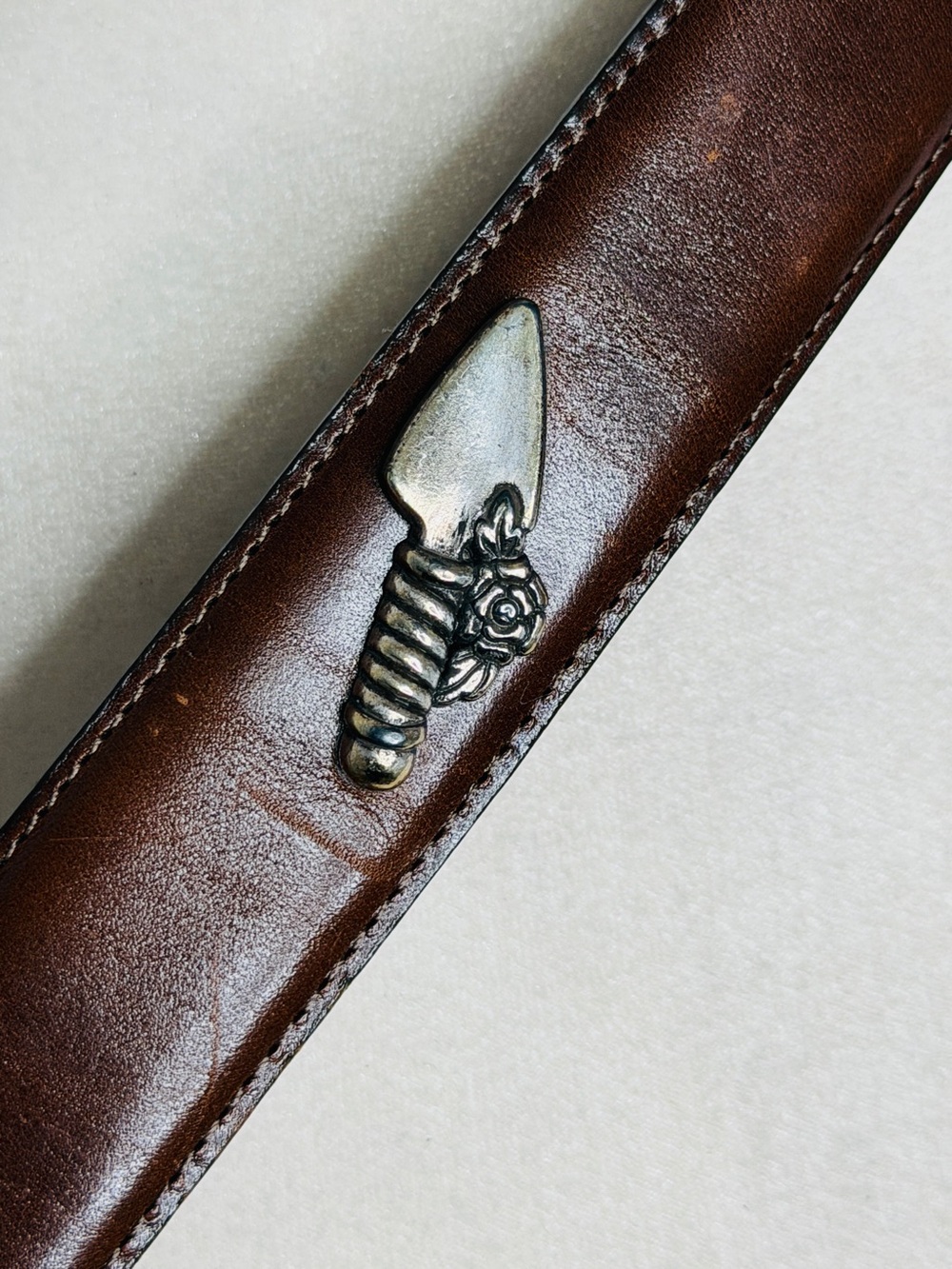 90s Y2K Talbot’s Garden Motif Leather Belt - Picture 5 of 9